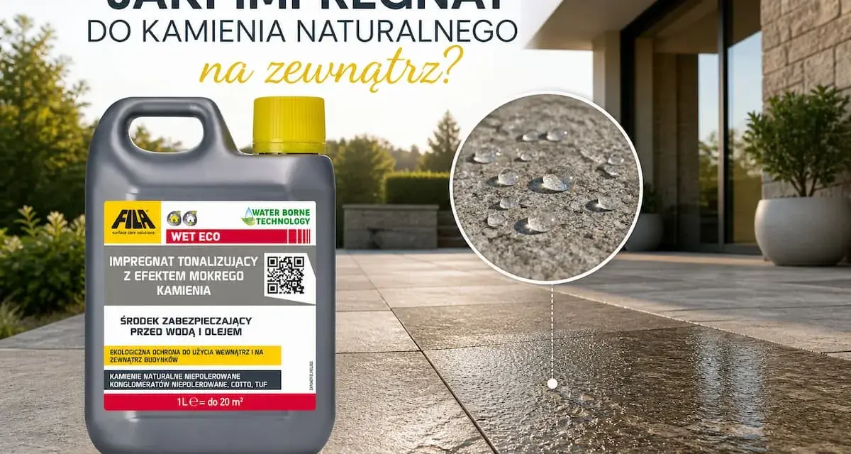 Jaki impregnat do kamienia naturalnego na zewnątrz? FILA WET ECO tworzy efekt mokrego kamienia, chroniąc przed wodą i olejem.