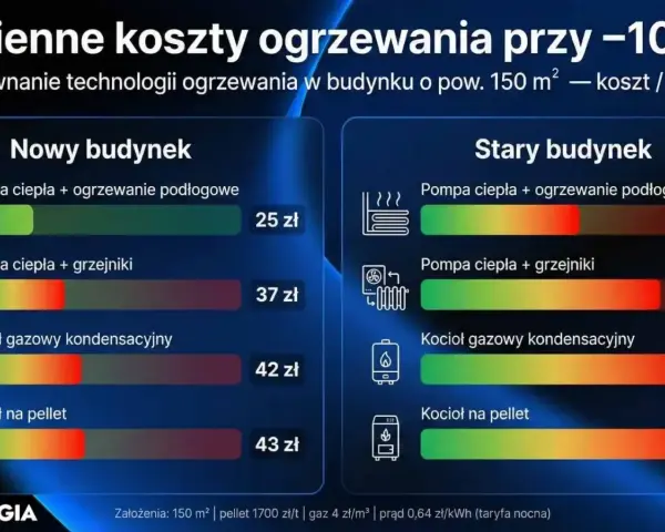 Porównanie kosztów ogrzewania: jakie ogrzewanie do domu wybrać? Nowy vs stary budynek, pompa ciepła, kocioł gazowy, pellet.