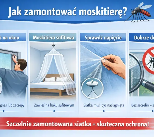 Jak zamontować moskitierę na rzep, magnes lub zaczepy. Montaż na okno, moskitiera sufitowa, napięcie siatki i dopasowanie bez szczelin.
